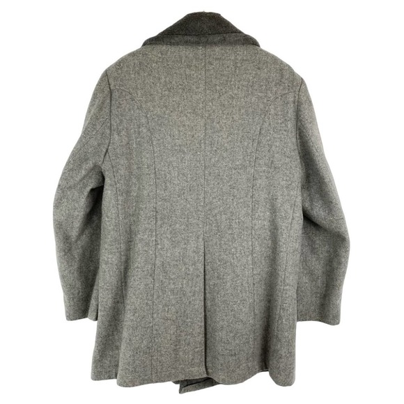 VINTAGE MENS FLEECE LINED DOUBLE BREASTED WOOL OVERCOAT 1970’s SZ 44 - Picture 4 of 11